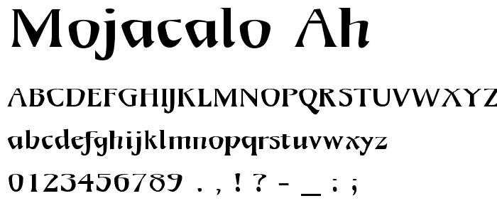 Mojacalo AH font